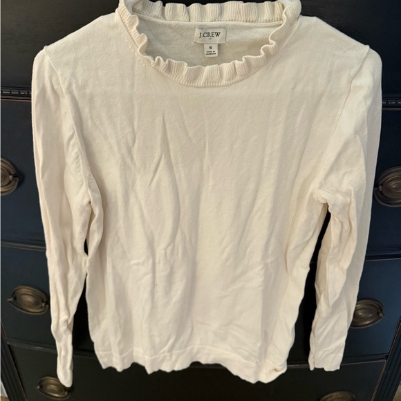 J. Crew Ivory Ruffle Sweater - Picture 2 of 4